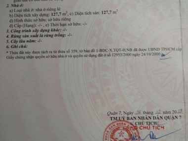 Bán đất Kiều Đàm Q7 chính chủ