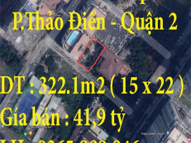 Bán đất khu Compound Thảo Điền,Phường Thảo Điền ,Quận 2, TPHCM 322.1m2