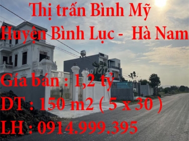 Chính chủ Bán đất 150m2 (5x30) thị trấn Bình Mỹ