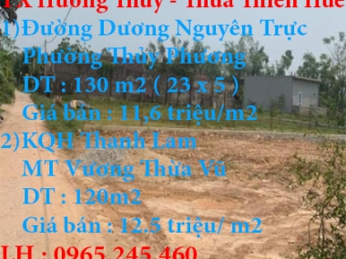 Chính chủ bán 2 lô đất Thị xã Hương Thủy, Thừa Thiên Huế