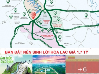 ĐẦU TƯ ĐẤT NỀN TRUNG TÂM HOÀ LẠC CHỈ TỪ 1,7 TỶ/LÔ 
 TỶ SUẤT LỢI NHUẬN 30 - 70% SAU 6 THÁNG