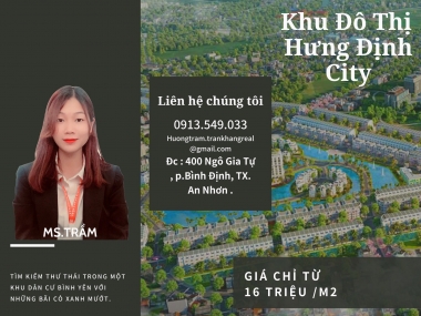 HƯNG ĐỊNH CITY - ĐẤT NỀN KHU PHỐ CHỢ TẠI AN NHƠN !!!!!