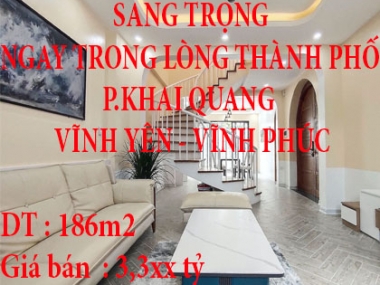 CẦN BÁN BIỆT THỰ MINI SANG TRỌNG NGAY TRONG LÒNG THÀNH PHỐ Ở PHƯỜNG KHAI QUANG - THÀNH PHỐ VĨNH YÊN 